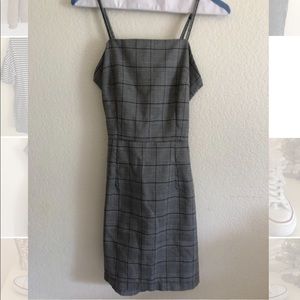 Gray plaid minidress